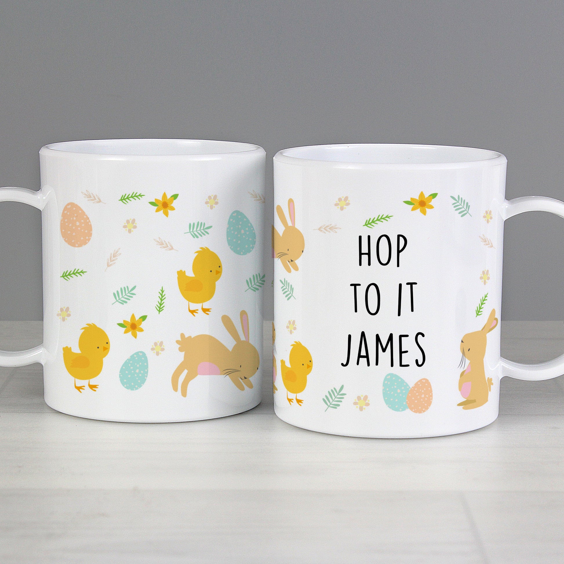 Personalised Easter Bunny & Chick Plastic Mug Gifts Finder ScentiMelti Wax Melts