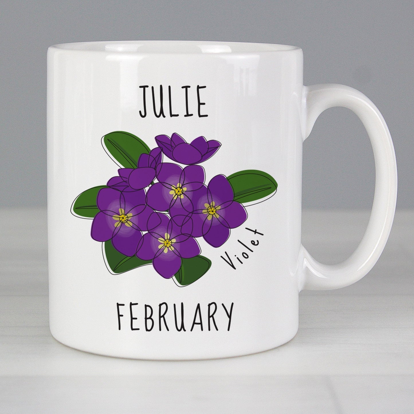 Personalised February Birth Flower - Violet Mug Gifts Finder ScentiMelti Wax Melts