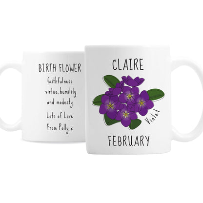 Personalised February Birth Flower - Violet Mug Gifts Finder ScentiMelti Wax Melts