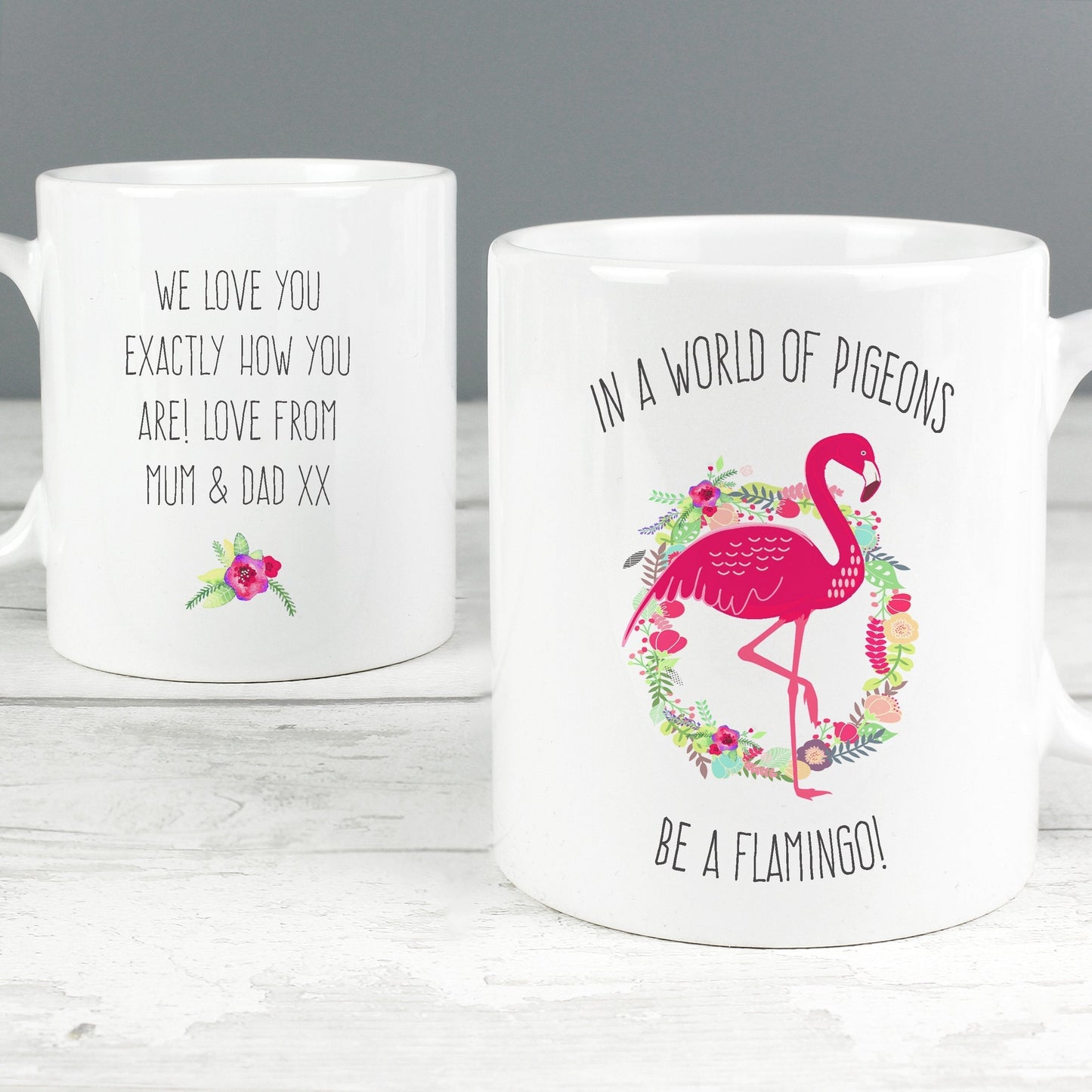 Personalised Flamingo Mug Gifts Finder ScentiMelti Wax Melts