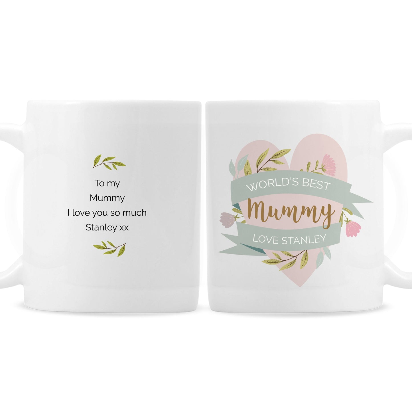 Personalised Floral Heart Mug Gifts Finder ScentiMelti Wax Melts