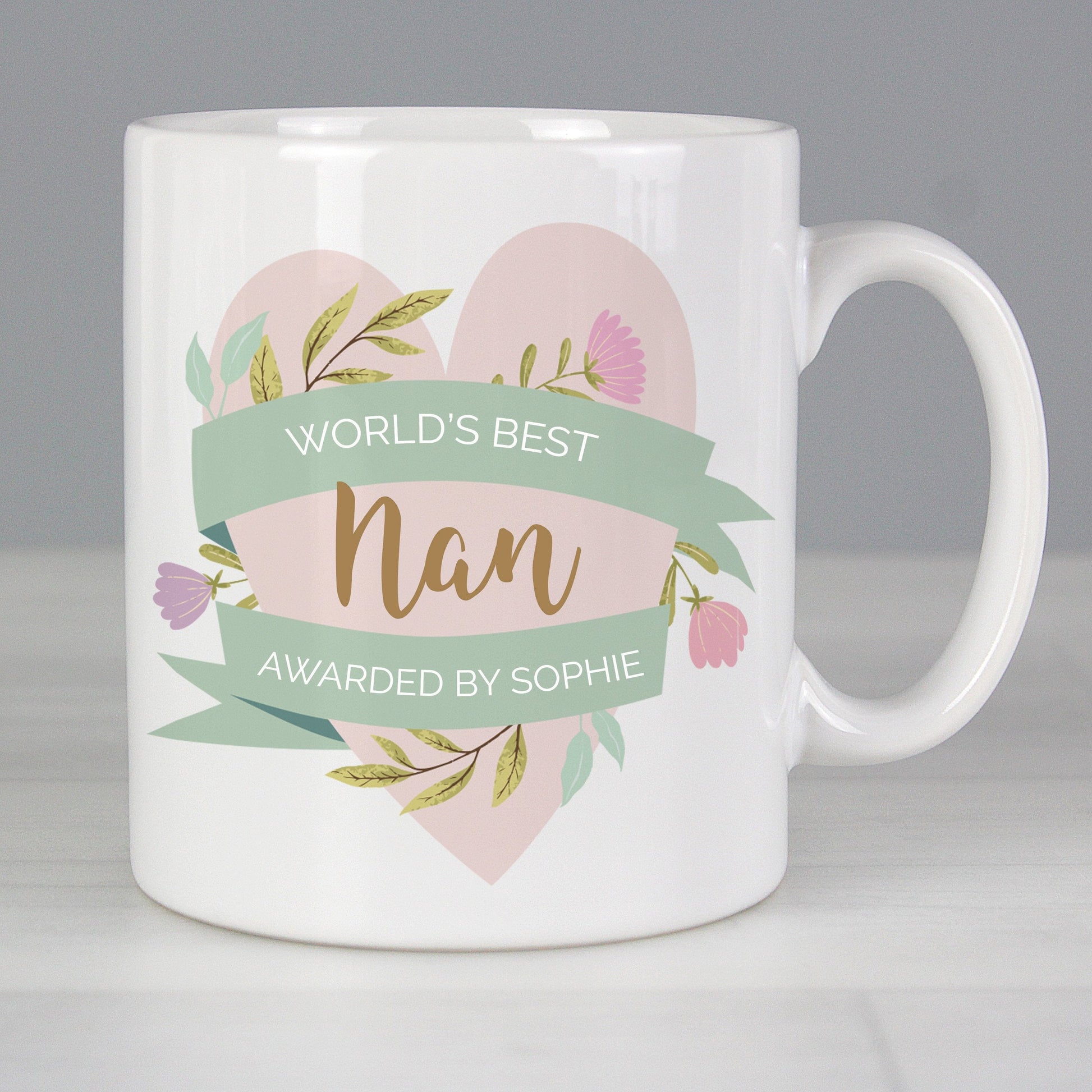 Personalised Floral Heart Mug Gifts Finder ScentiMelti Wax Melts