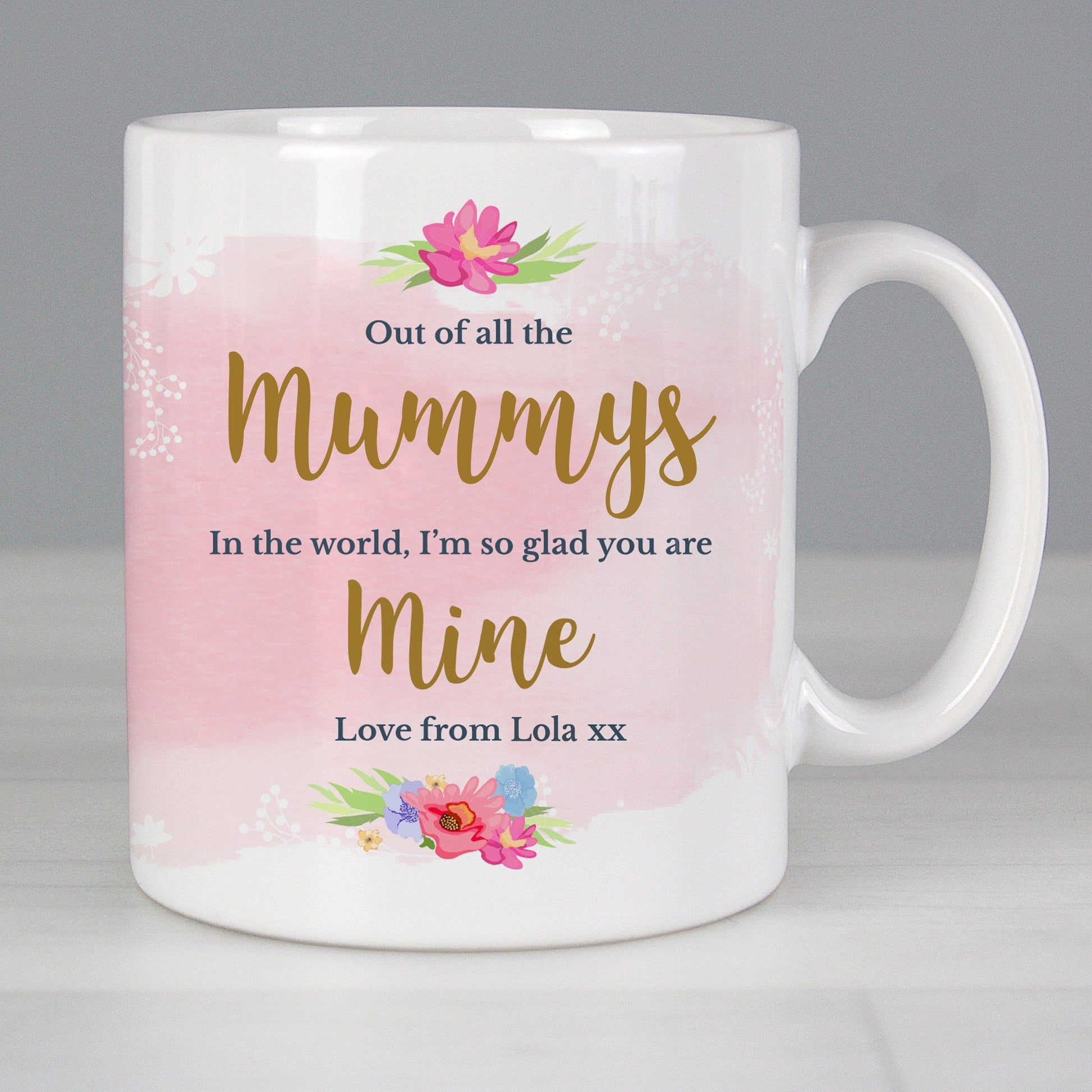 Personalised Floral Watercolour Mug Gifts Finder ScentiMelti Wax Melts