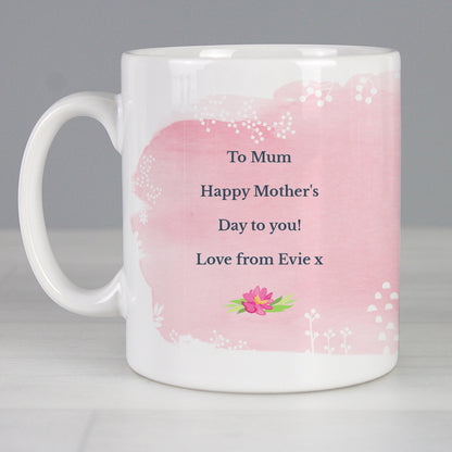 Personalised Floral Watercolour Mug Gifts Finder ScentiMelti Wax Melts