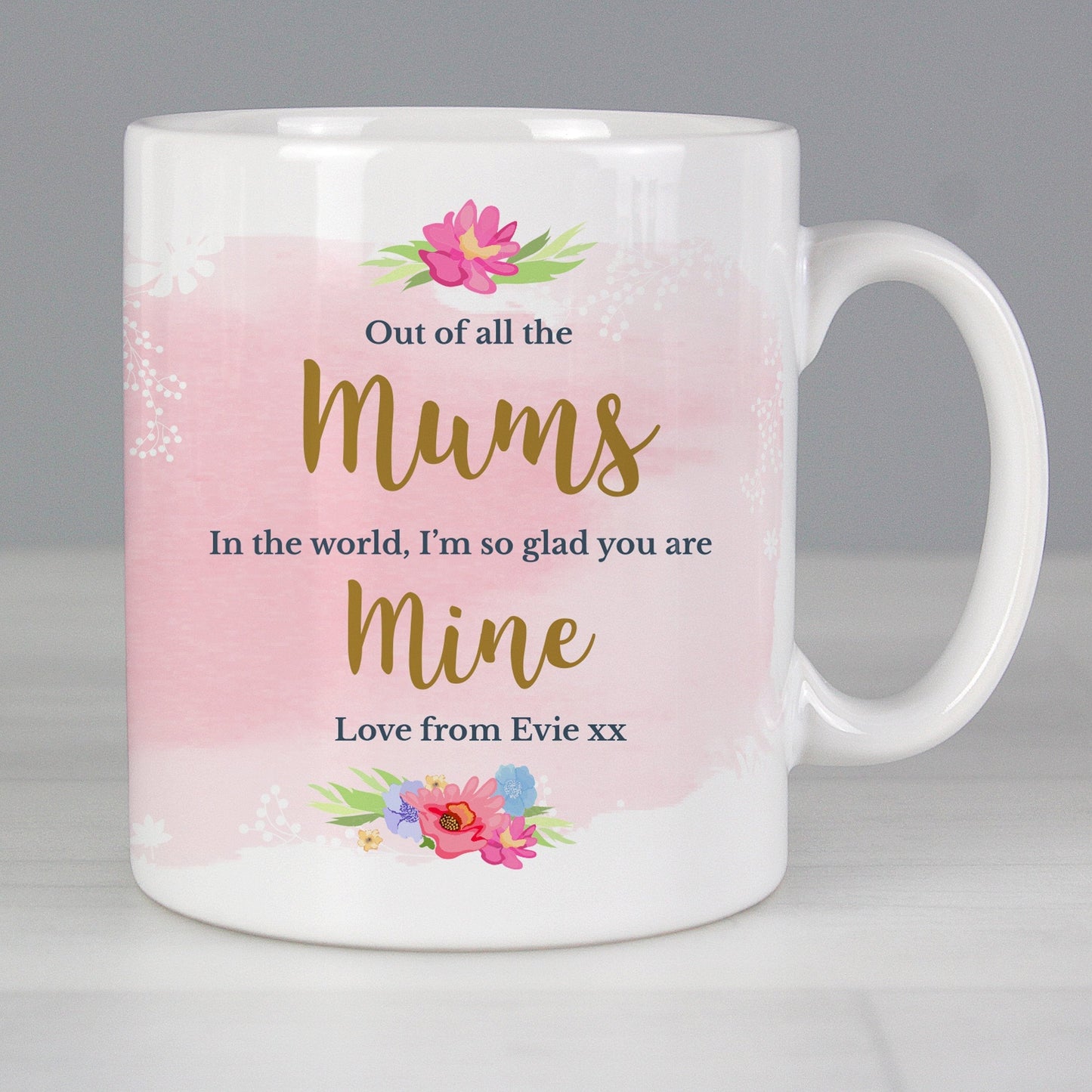 Personalised Floral Watercolour Mug Gifts Finder ScentiMelti Wax Melts