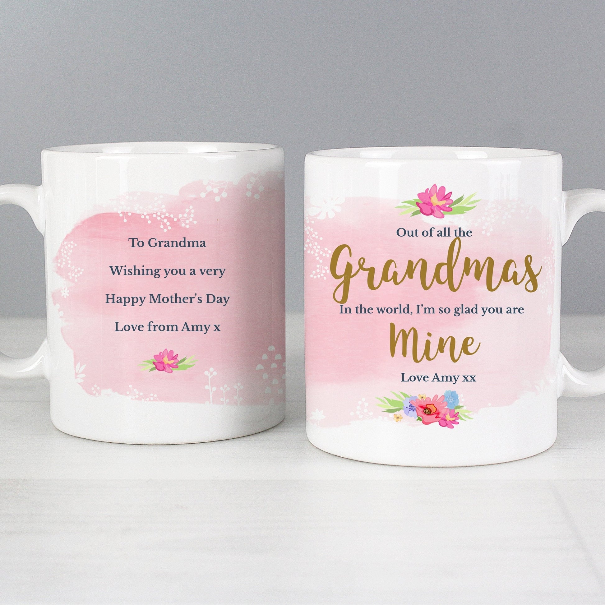 Personalised Floral Watercolour Mug Gifts Finder ScentiMelti Wax Melts