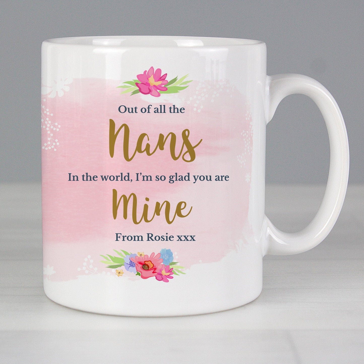 Personalised Floral Watercolour Mug Gifts Finder ScentiMelti Wax Melts