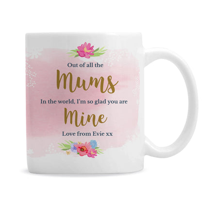 Personalised Floral Watercolour Mug Gifts Finder ScentiMelti Wax Melts