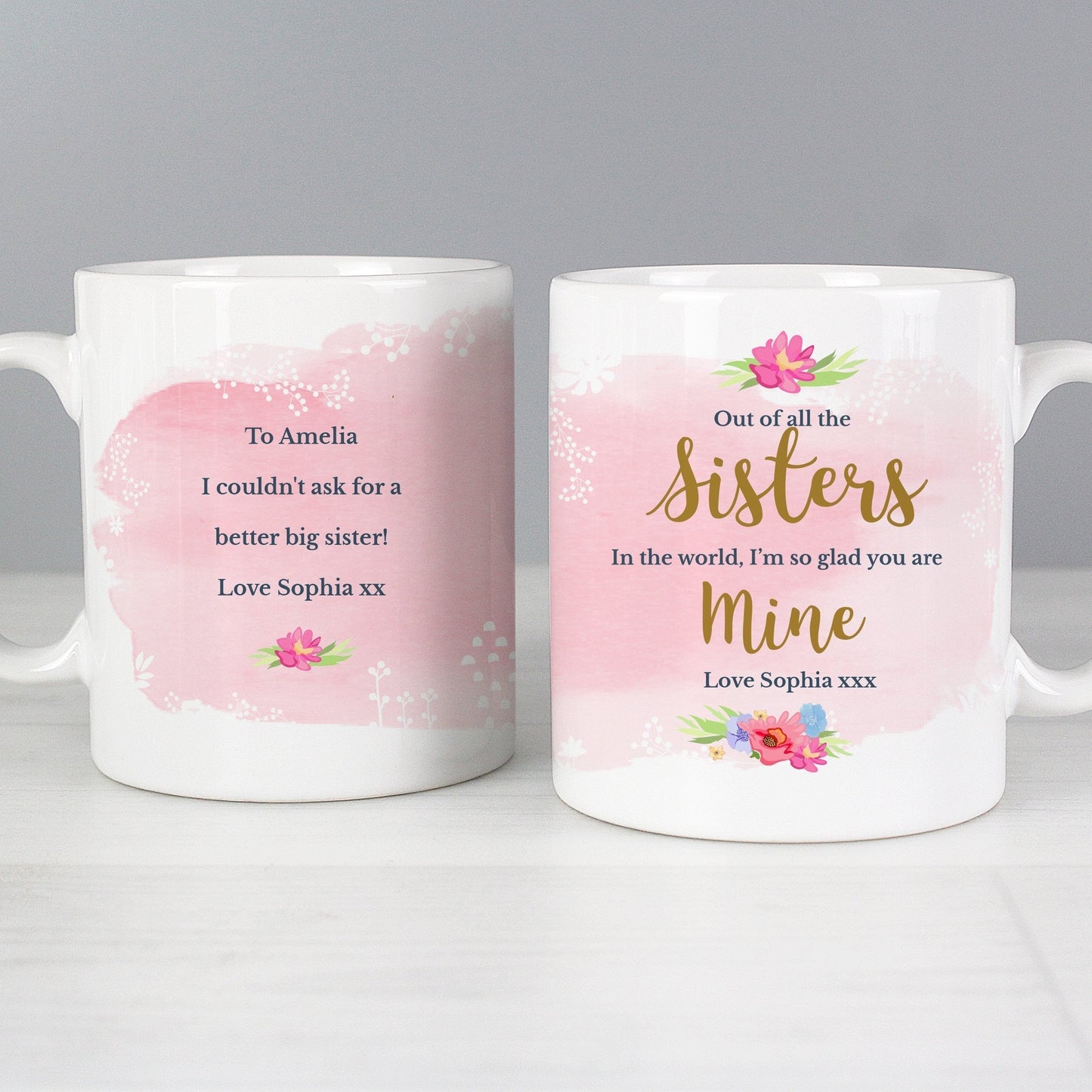 Personalised Floral Watercolour Mug Gifts Finder ScentiMelti Wax Melts