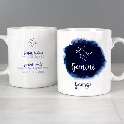 Personalised Gemini Zodiac Star Sign Mug (May 21st - June 20th) Gifts Finder ScentiMelti Wax Melts