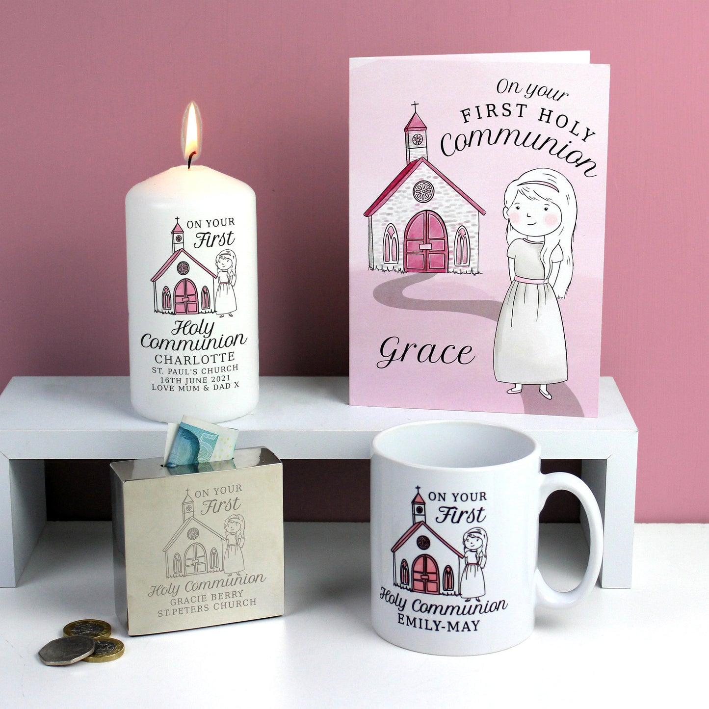 Personalised Girls First Holy Communion Mug Gifts Finder ScentiMelti Wax Melts