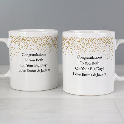 Personalised Gold Confetti Mug Set Gifts Finder ScentiMelti Wax Melts