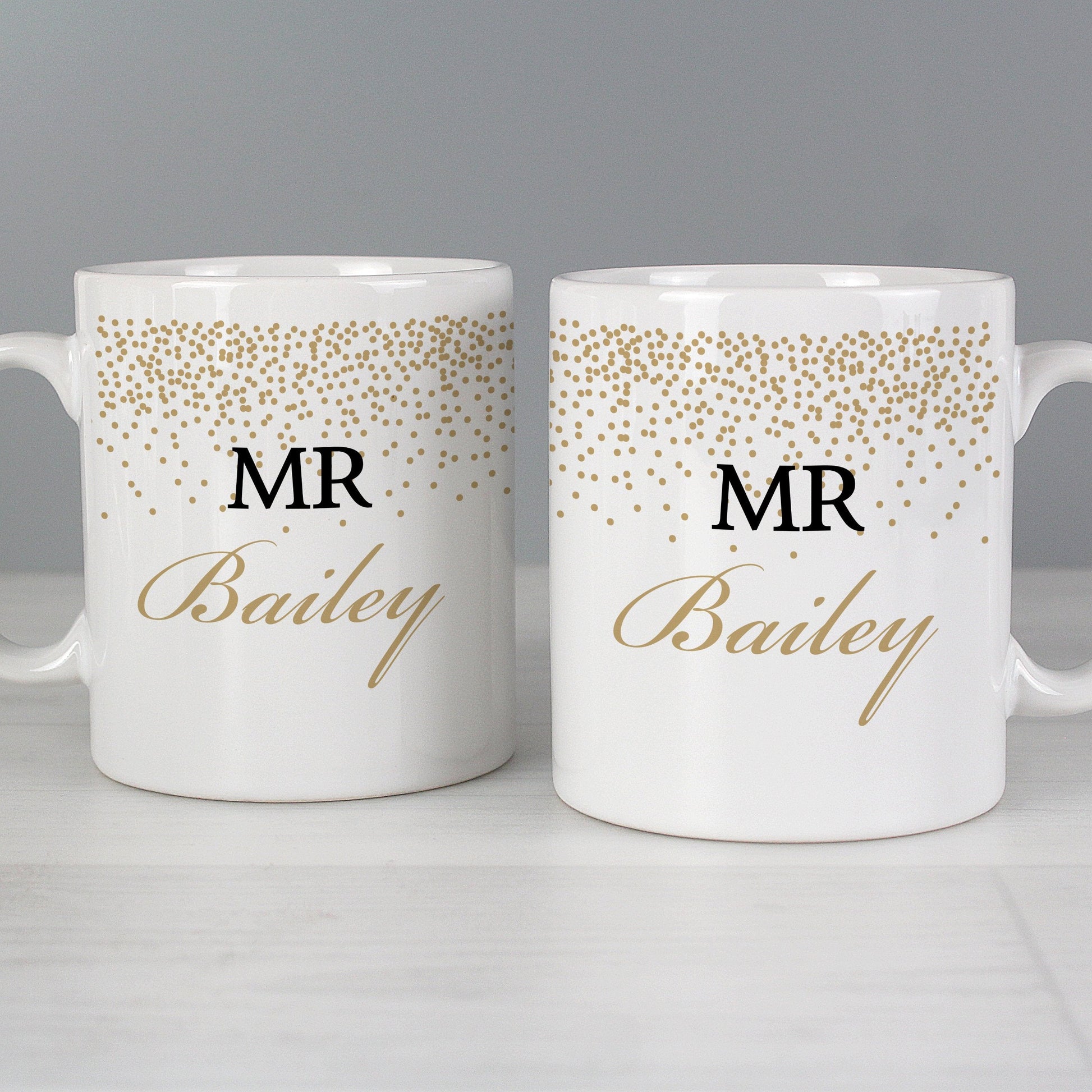 Personalised Gold Confetti Mug Set Gifts Finder ScentiMelti Wax Melts