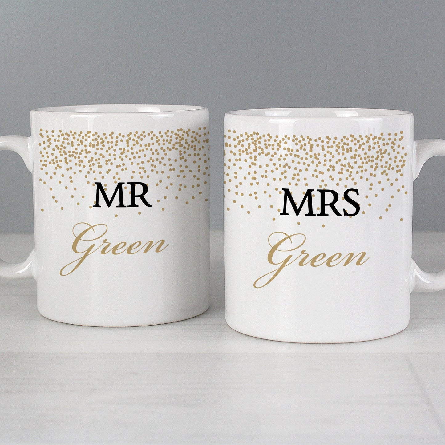 Personalised Gold Confetti Mug Set Gifts Finder ScentiMelti Wax Melts