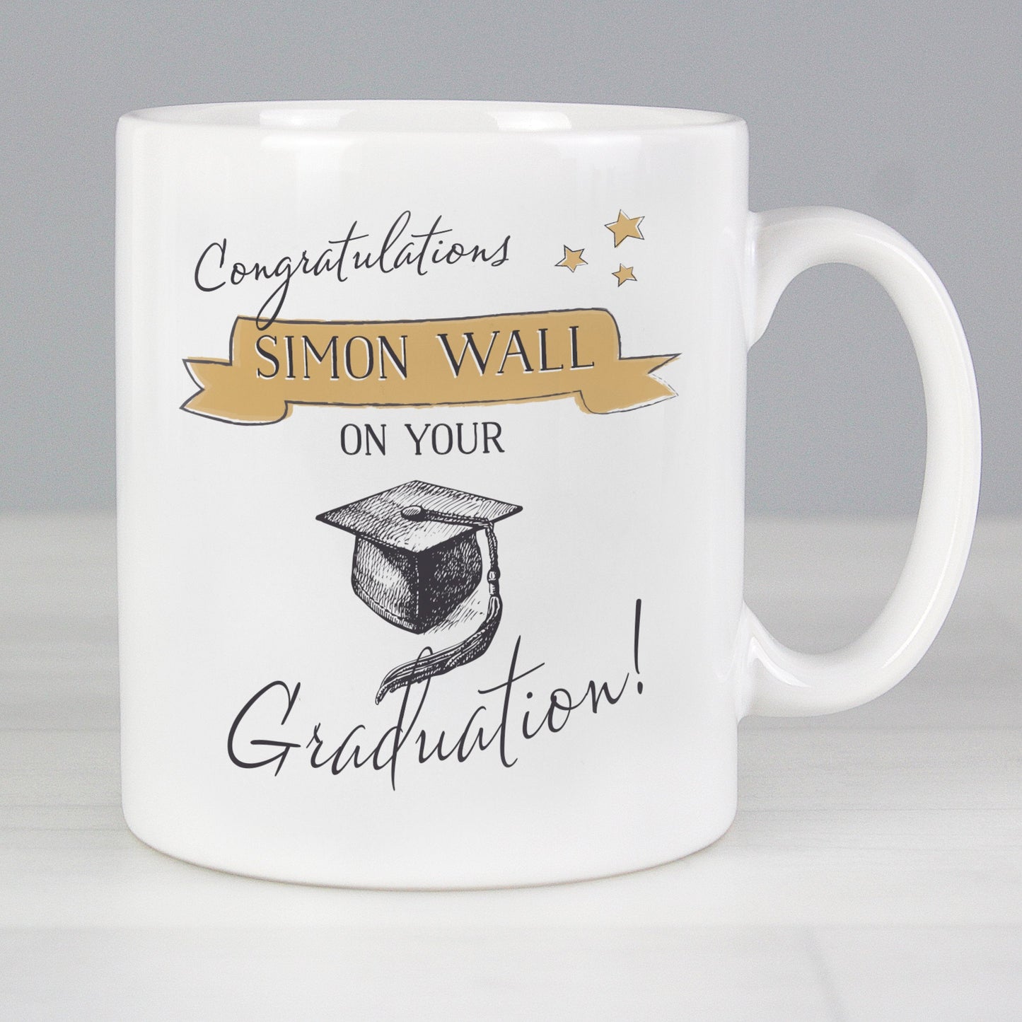 Personalised Gold Star Graduation Mug Gifts Finder ScentiMelti Wax Melts