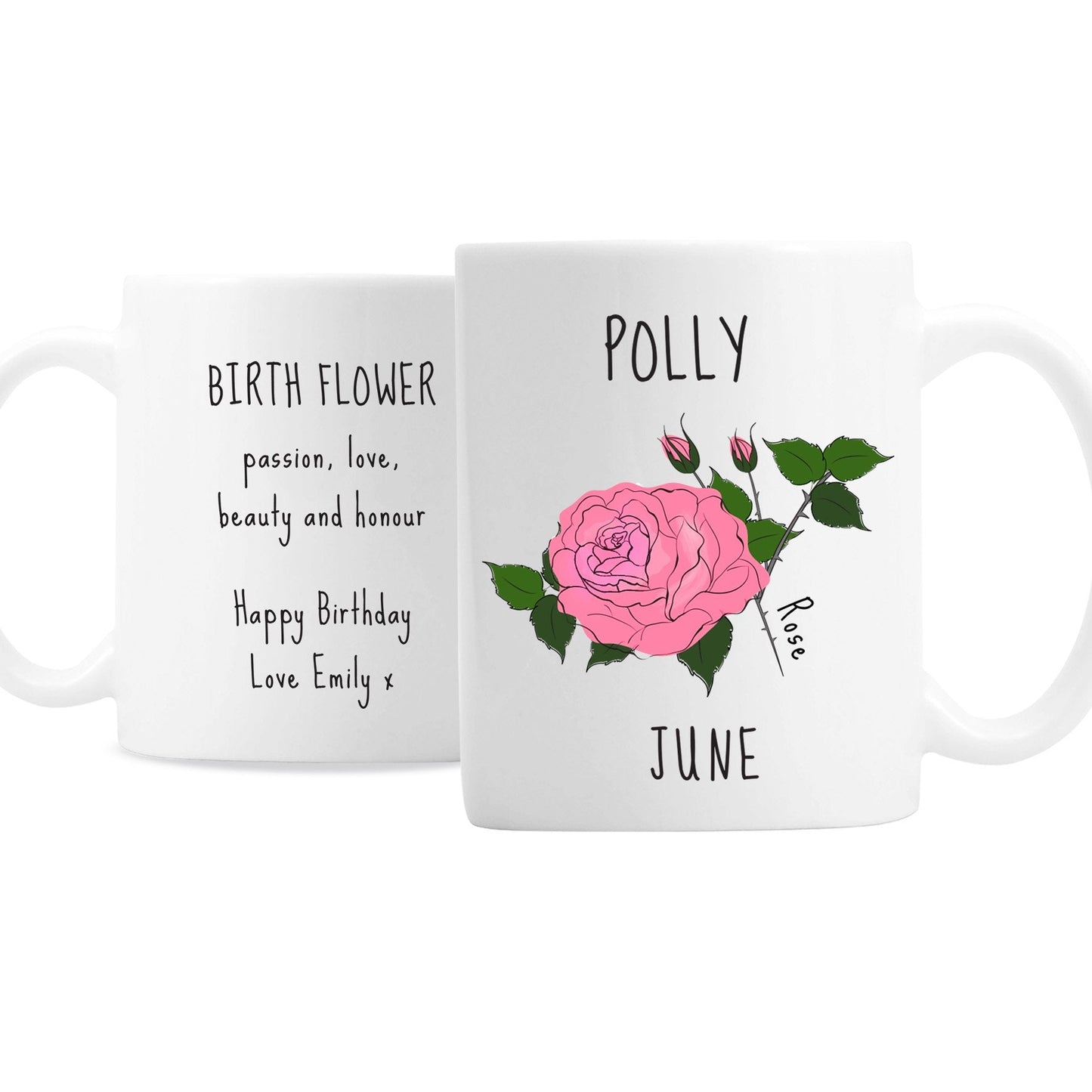 Personalised June Birth Flower - Rose Mug Gifts Finder ScentiMelti Wax Melts