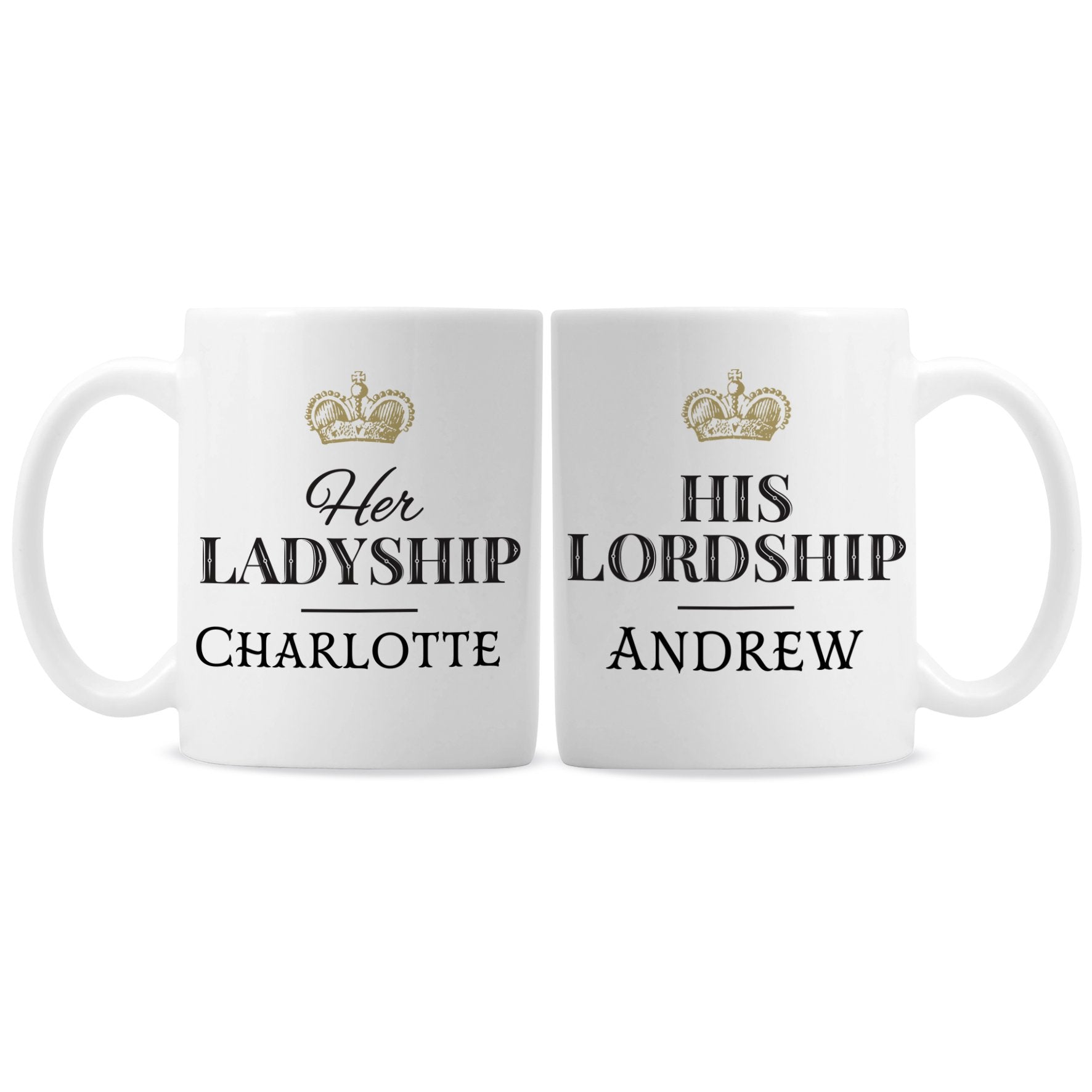 Personalised Ladyship and Lordship Mug Set Gifts Finder ScentiMelti Wax Melts