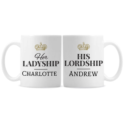 Personalised Ladyship and Lordship Mug Set Gifts Finder ScentiMelti Wax Melts