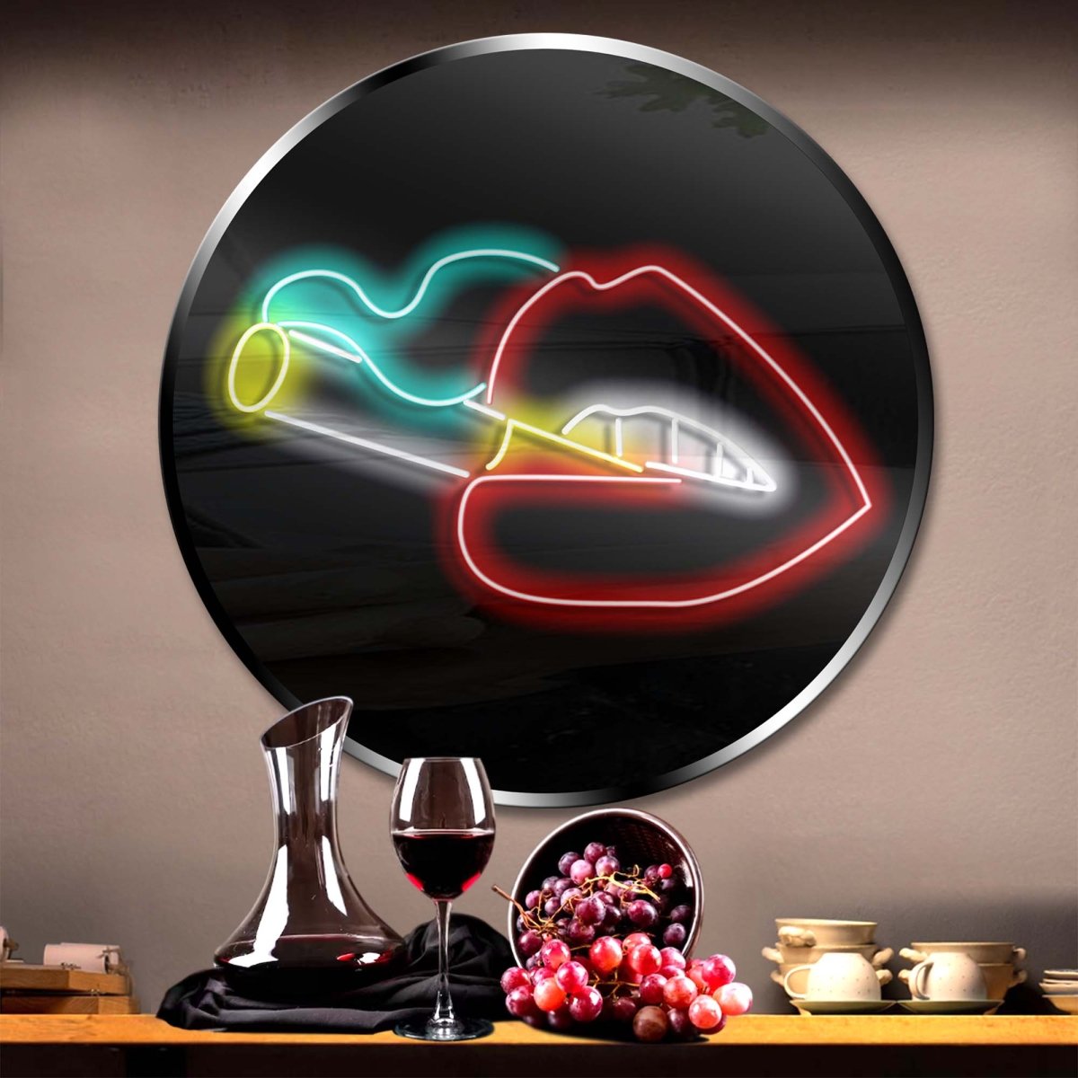 Personalised LED Neon Sign LIPS AND CIGARETTE - ScentiMelti Home Fragrance, Beauty & Gifts UK