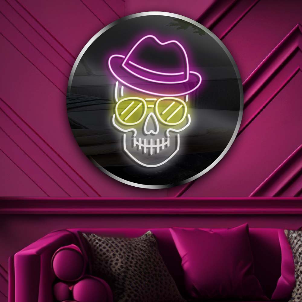 Personalised LED Neon Sign SKULL HAT - ScentiMelti Home Fragrance, Beauty & Gifts UK