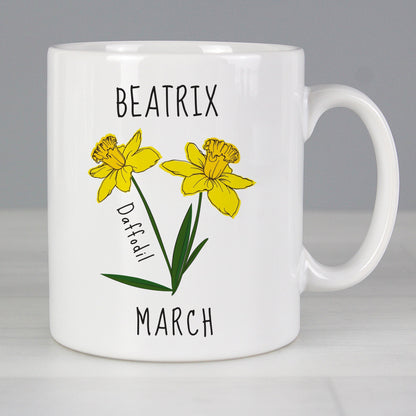 Personalised March Birth Flower - Daffodil Mug Gifts Finder ScentiMelti Wax Melts