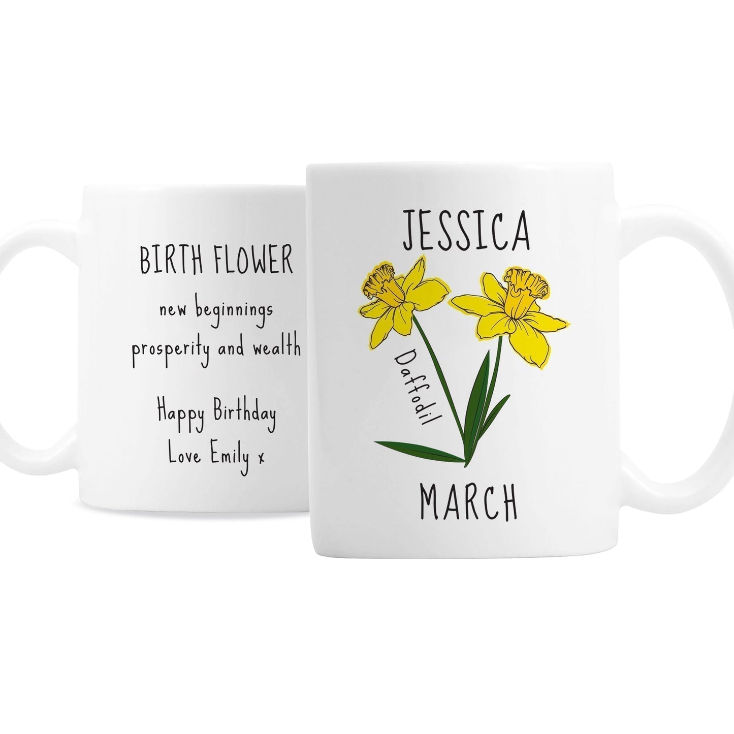 Personalised March Birth Flower - Daffodil Mug Gifts Finder ScentiMelti Wax Melts