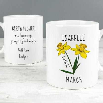 Personalised March Birth Flower - Daffodil Mug Gifts Finder ScentiMelti Wax Melts