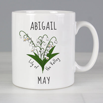 Personalised May Birth Flower - Lily Of The Valley Mug Gifts Finder ScentiMelti Wax Melts