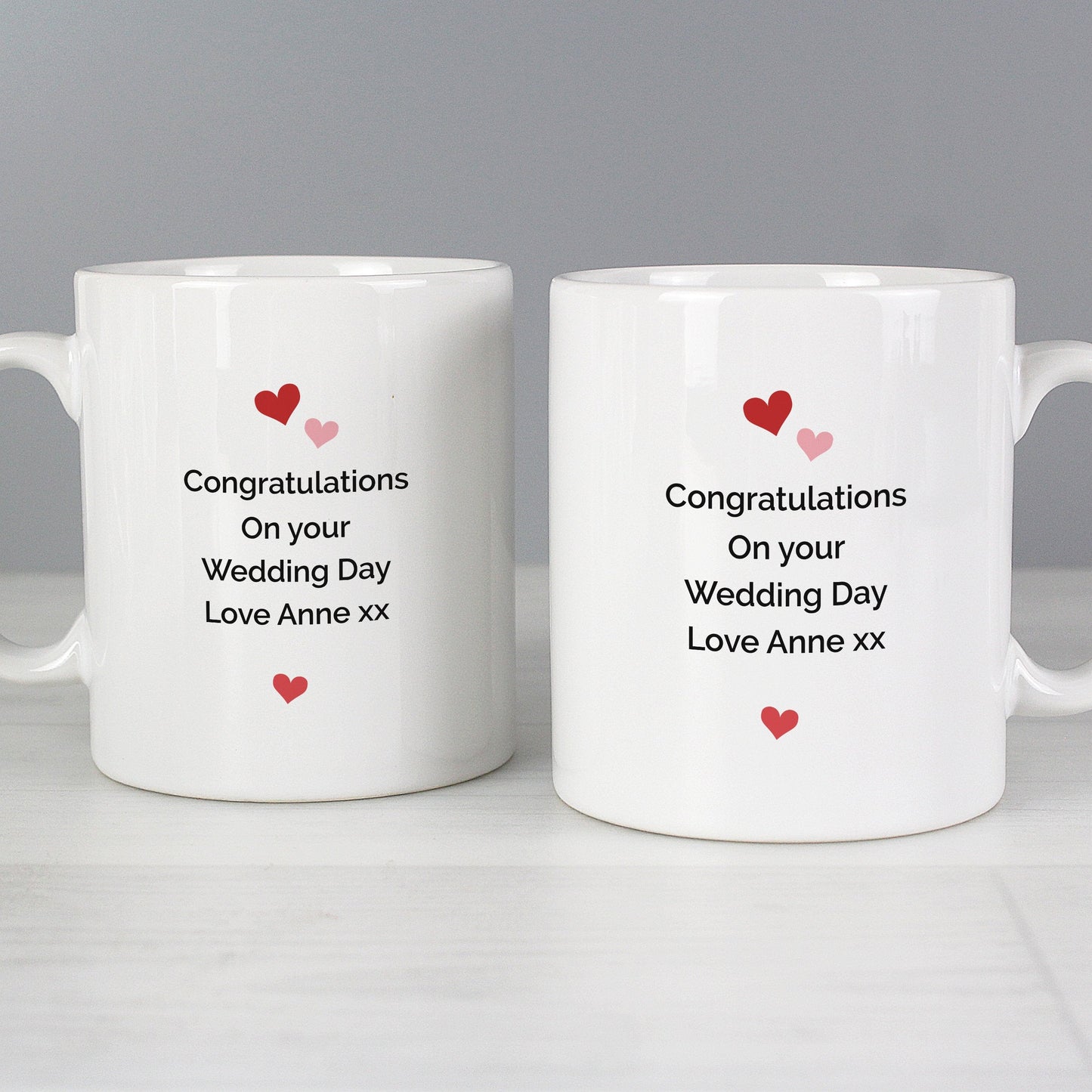 Personalised Mr and Mrs Valentine's Day Confetti Hearts Mug Set Gifts Finder ScentiMelti Wax Melts