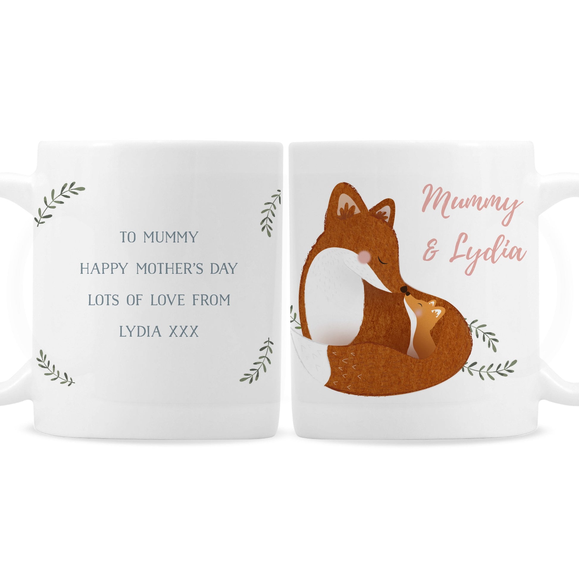 Personalised Mummy and Me Fox Mug Gifts Finder ScentiMelti Wax Melts