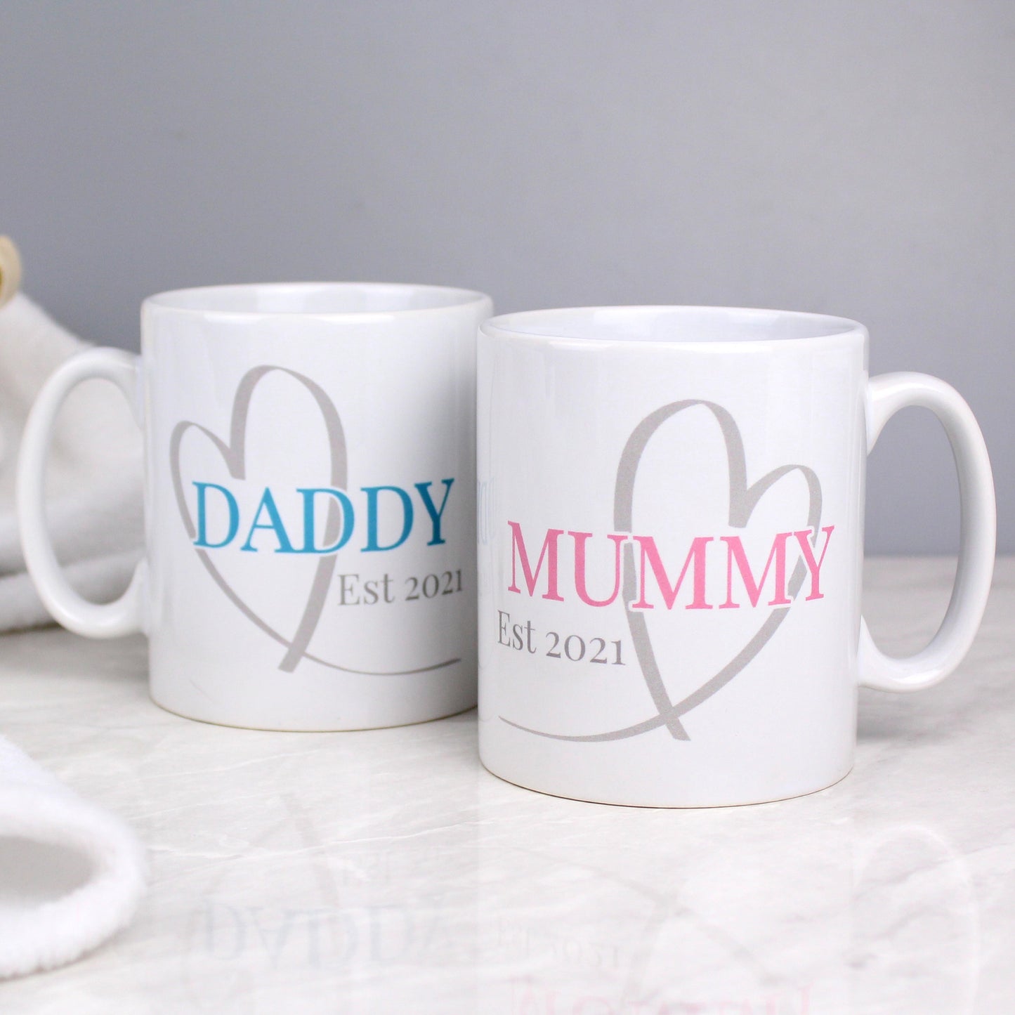 Personalised Mummy & Daddy Mug Set Gifts Finder ScentiMelti Wax Melts