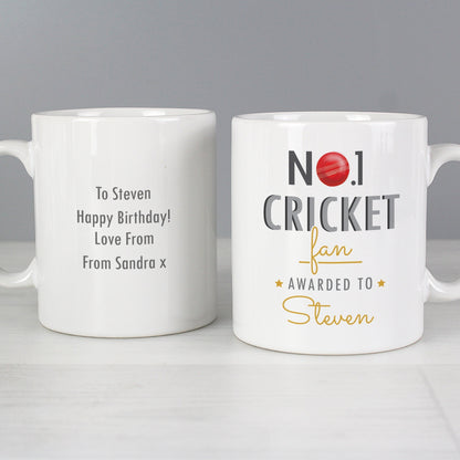 Personalised No.1 Cricket Fan Mug Gifts Finder ScentiMelti Wax Melts