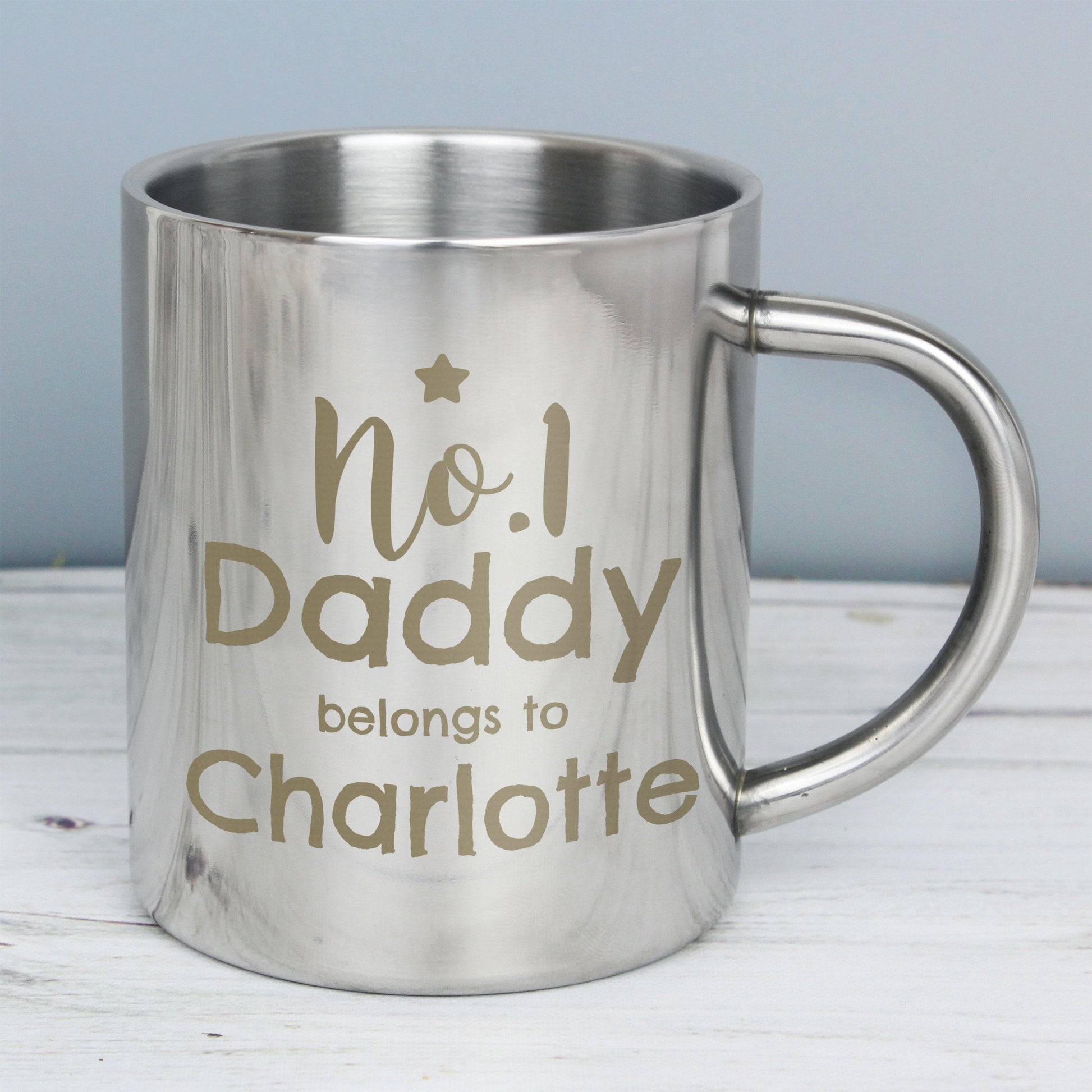 Personalised No.1 Daddy Stainless Steel Mug Gifts Finder ScentiMelti Wax Melts