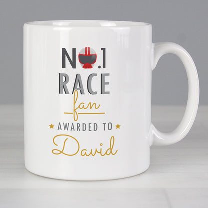 Personalised No.1 Race Fan Mug Gifts Finder ScentiMelti Wax Melts