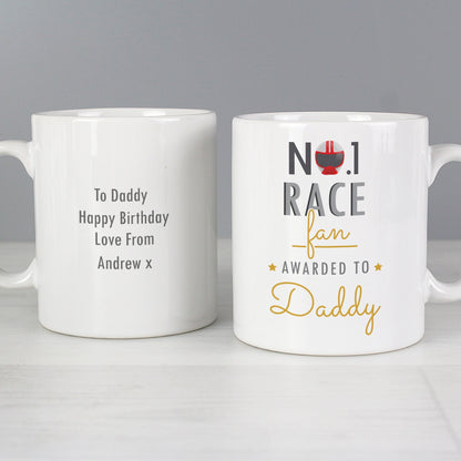 Personalised No.1 Race Fan Mug Gifts Finder ScentiMelti Wax Melts