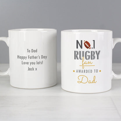 Personalised No.1 Rugby Fan Mug Gifts Finder ScentiMelti Wax Melts