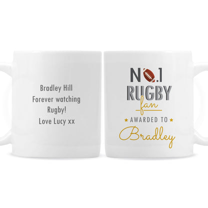 Personalised No.1 Rugby Fan Mug Gifts Finder ScentiMelti Wax Melts