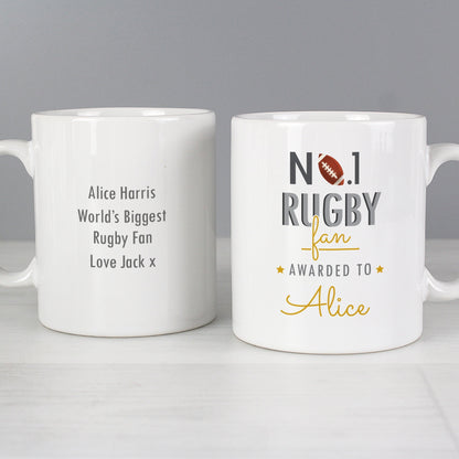 Personalised No.1 Rugby Fan Mug Gifts Finder ScentiMelti Wax Melts