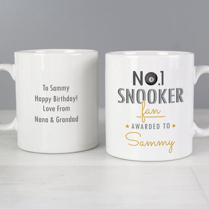 Personalised No.1 Snooker Fan Mug Gifts Finder ScentiMelti Wax Melts