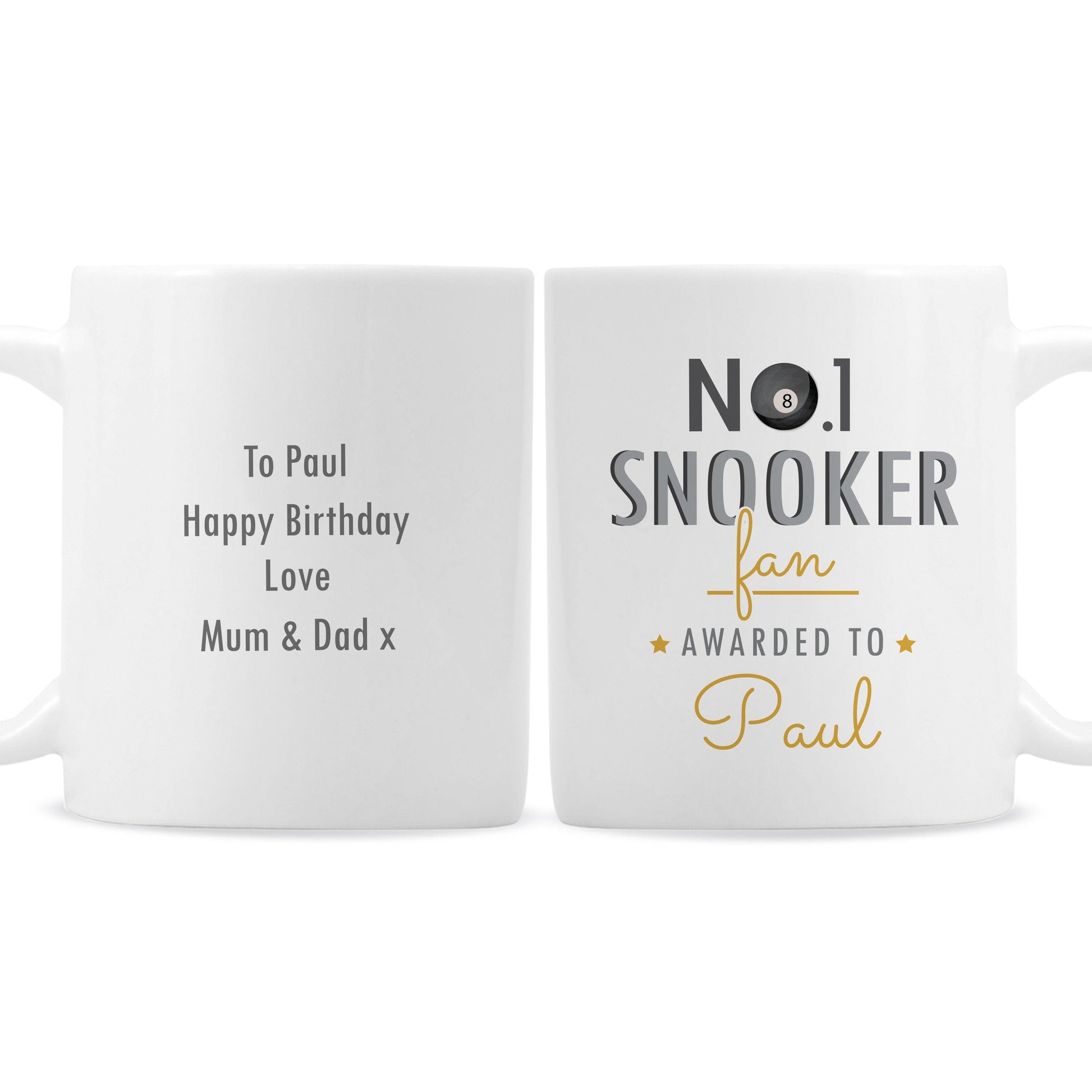 Personalised No.1 Snooker Fan Mug Gifts Finder ScentiMelti Wax Melts