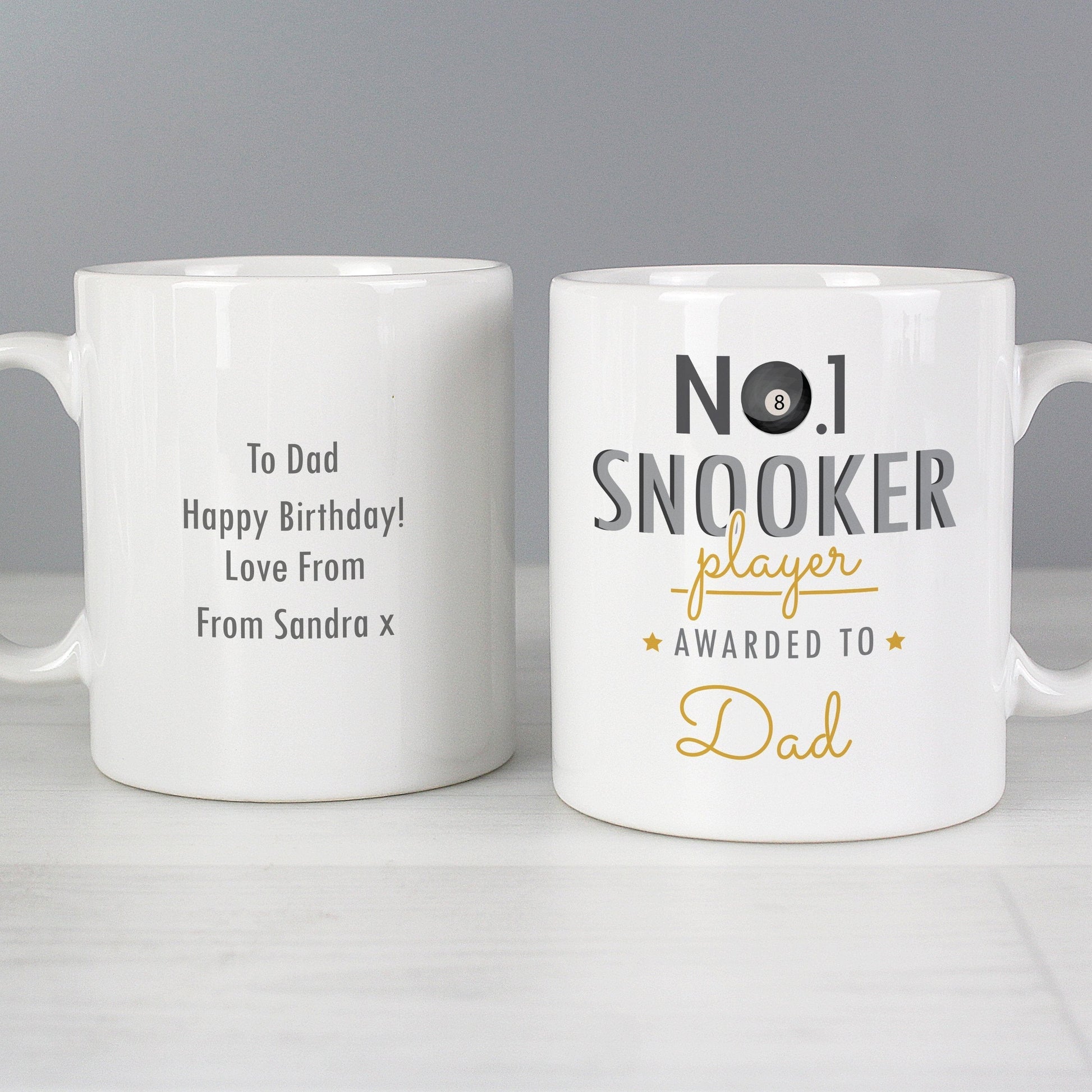 Personalised No.1 Snooker Fan Mug Gifts Finder ScentiMelti Wax Melts