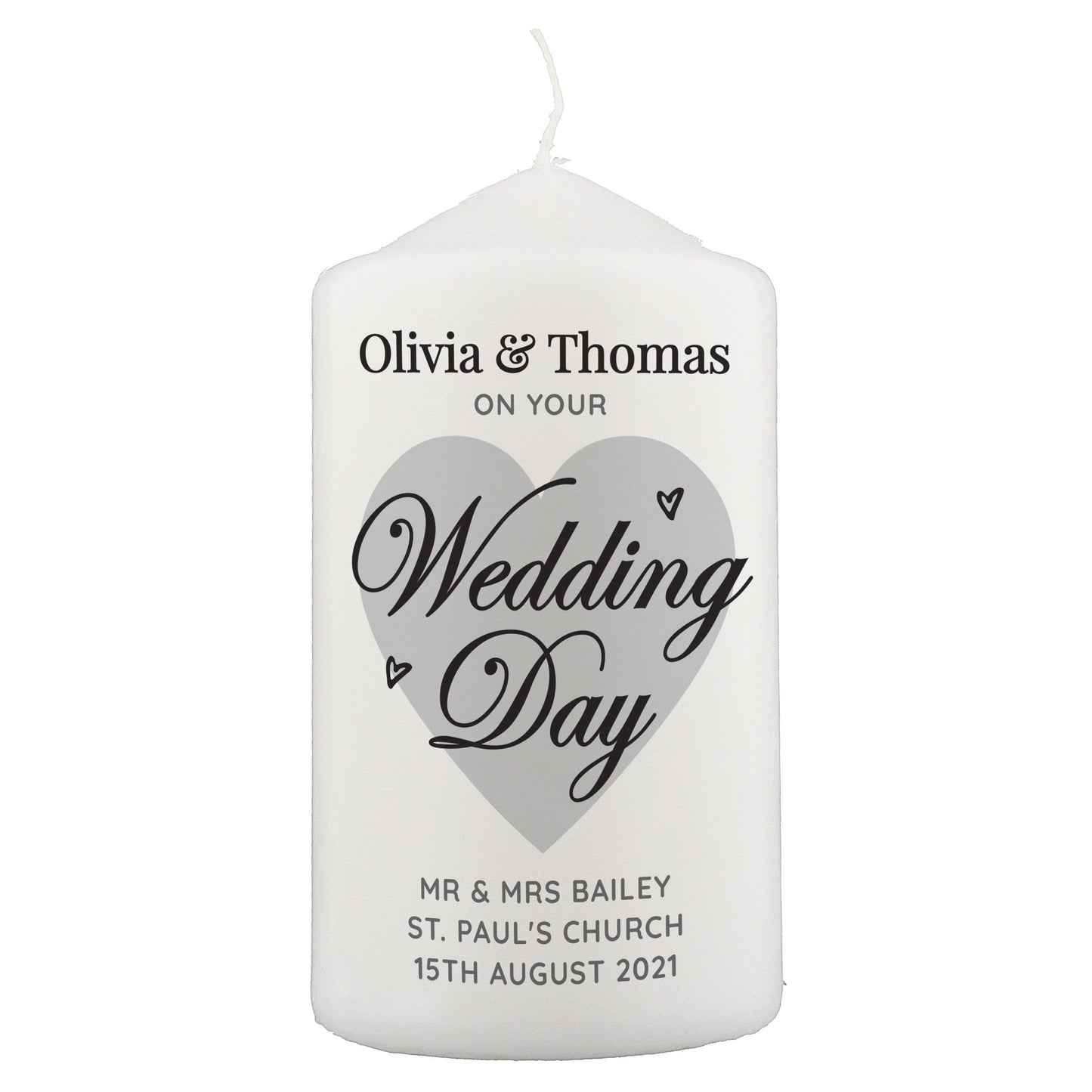 Personalised On Your Wedding Day Pillar Candle - ScentiMelti Home Fragrance, Beauty & Gifts UK