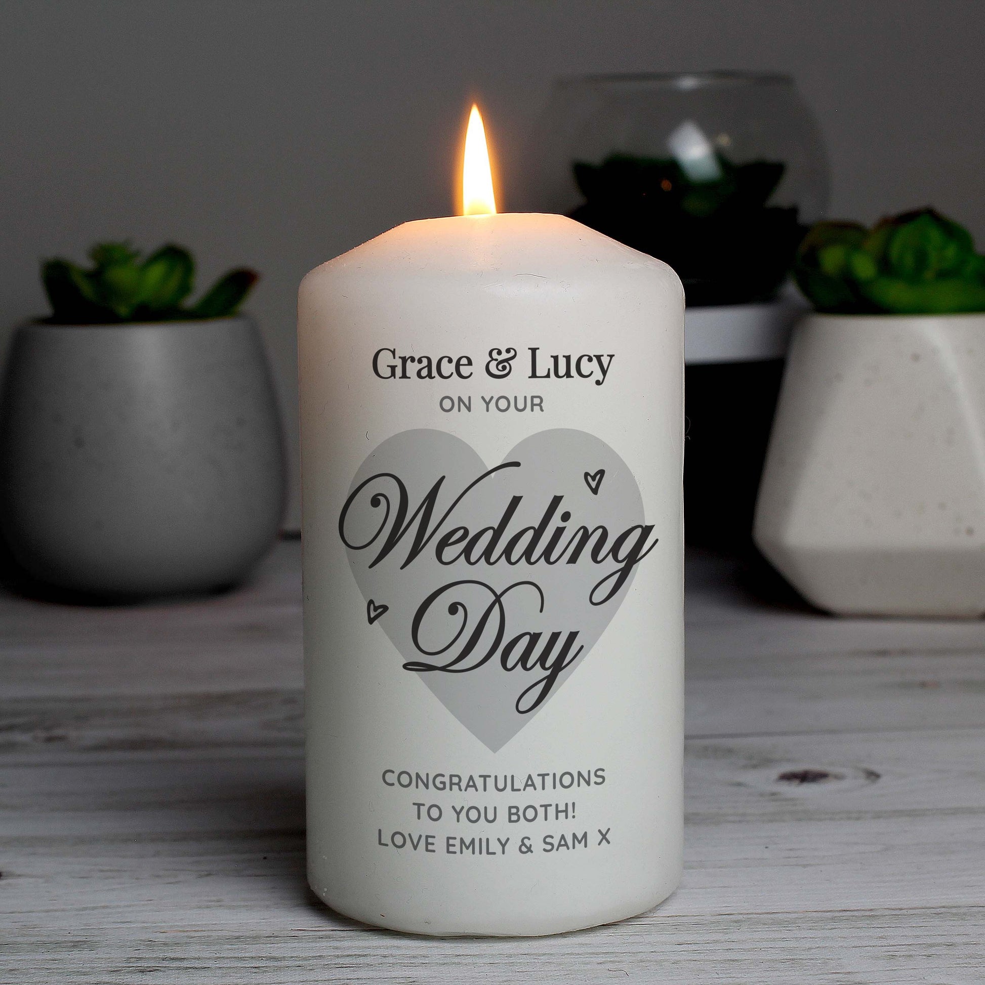 Personalised On Your Wedding Day Pillar Candle - ScentiMelti Home Fragrance, Beauty & Gifts UK