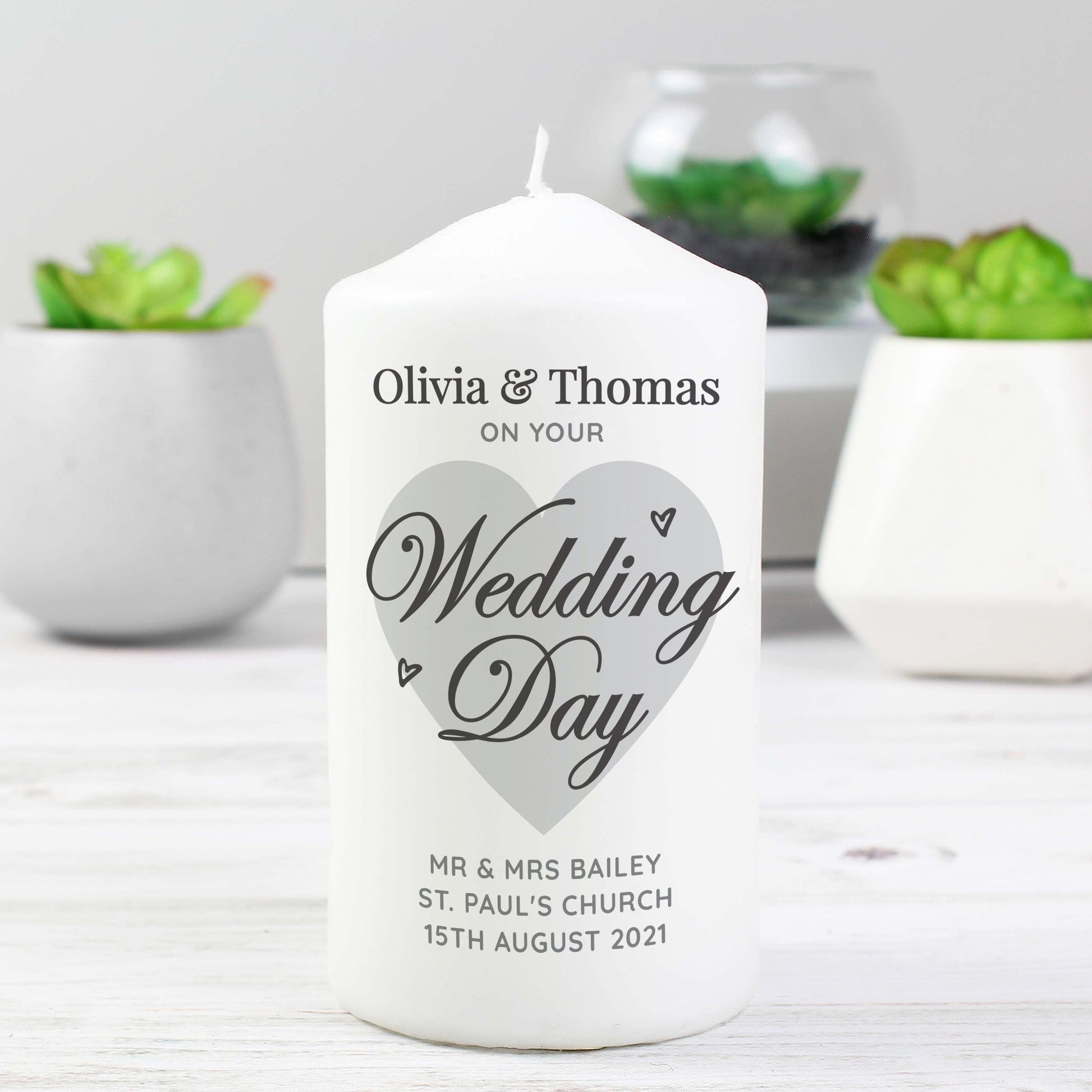 Personalised On Your Wedding Day Pillar Candle - ScentiMelti Home Fragrance, Beauty & Gifts UK