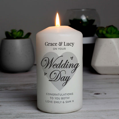 Personalised On Your Wedding Day Pillar Candle - ScentiMelti Home Fragrance, Beauty & Gifts UK