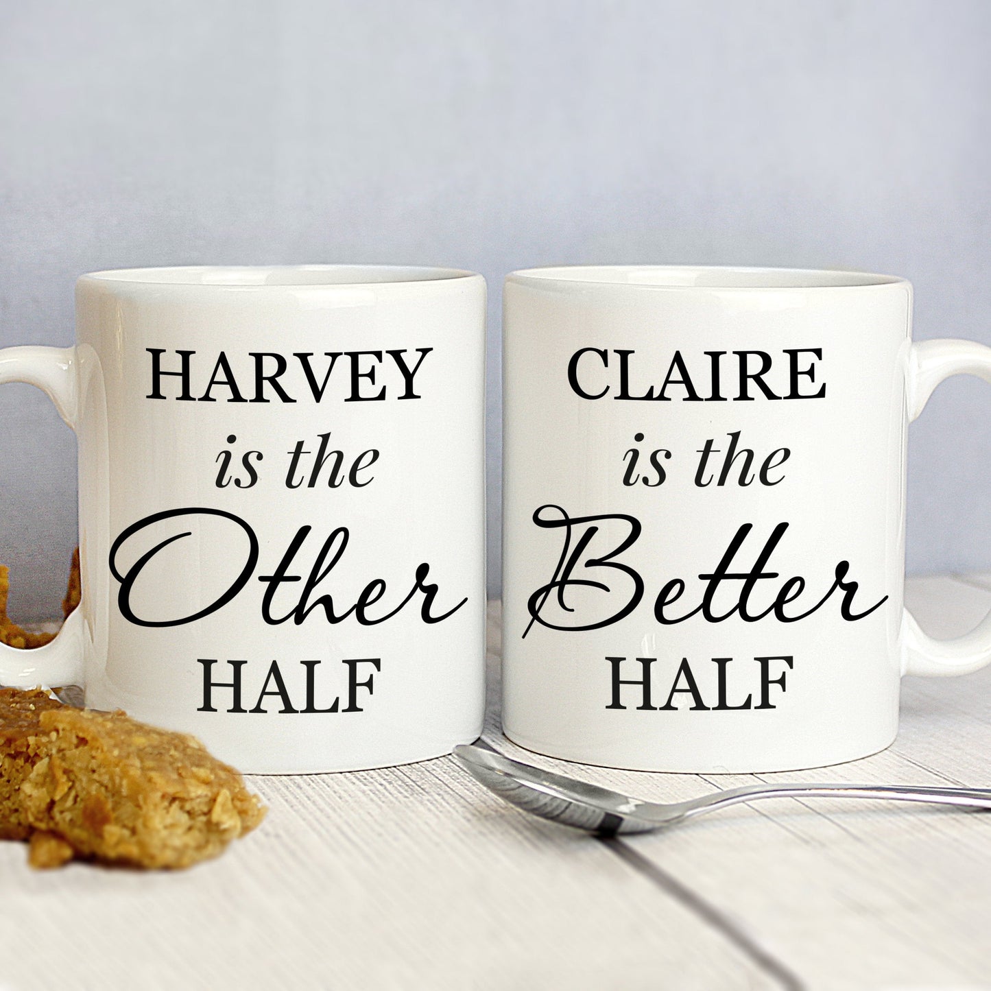 Personalised Other Half and Better Half Mug Set Gifts Finder ScentiMelti Wax Melts