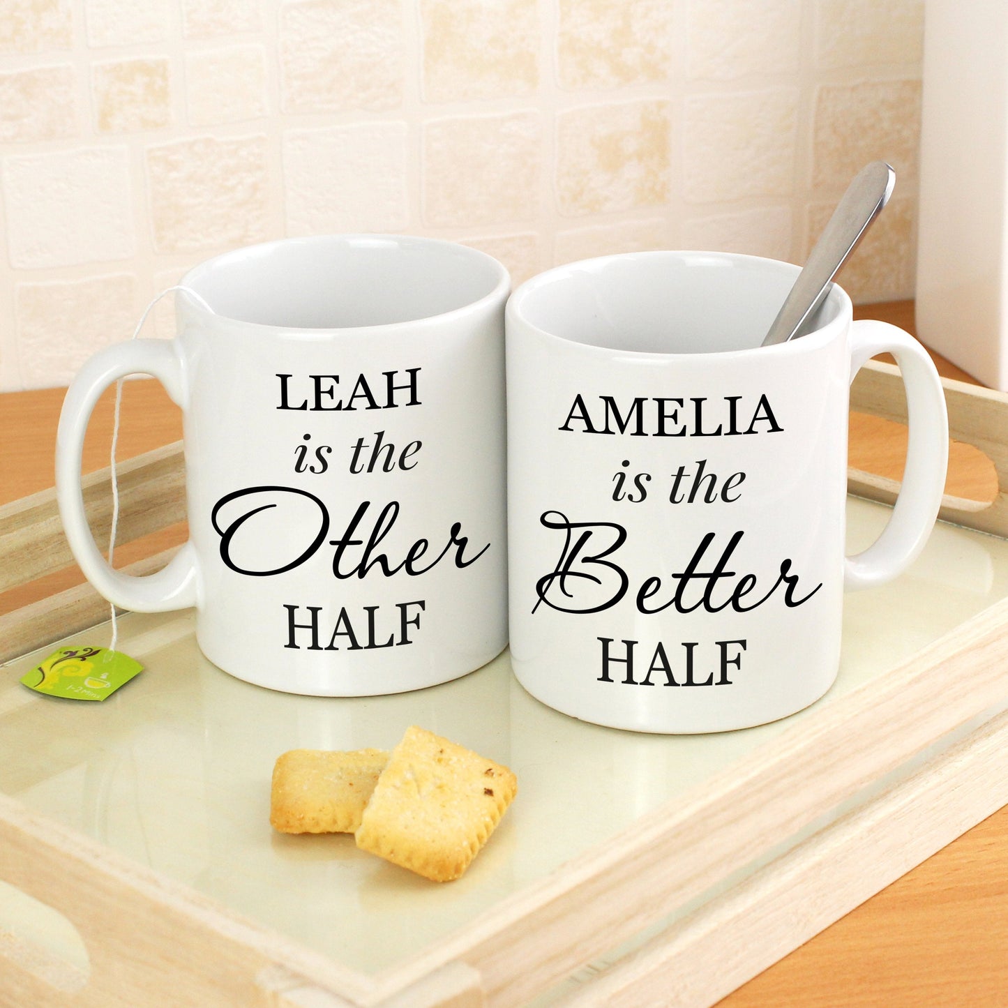 Personalised Other Half and Better Half Mug Set Gifts Finder ScentiMelti Wax Melts