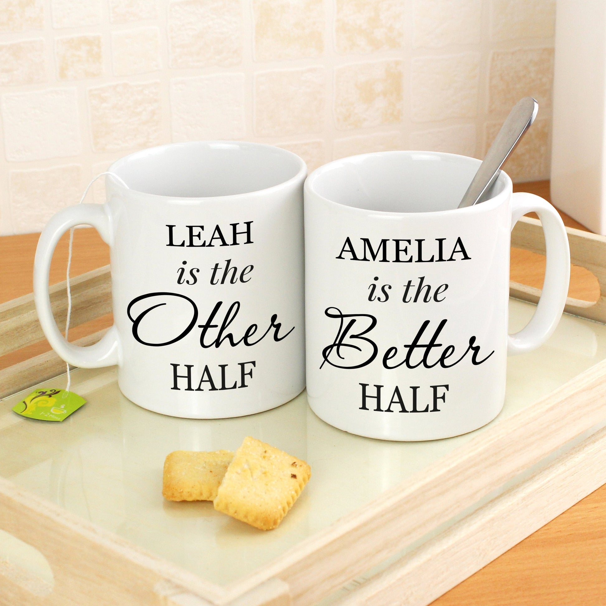 Personalised Other Half and Better Half Mug Set Gifts Finder ScentiMelti Wax Melts