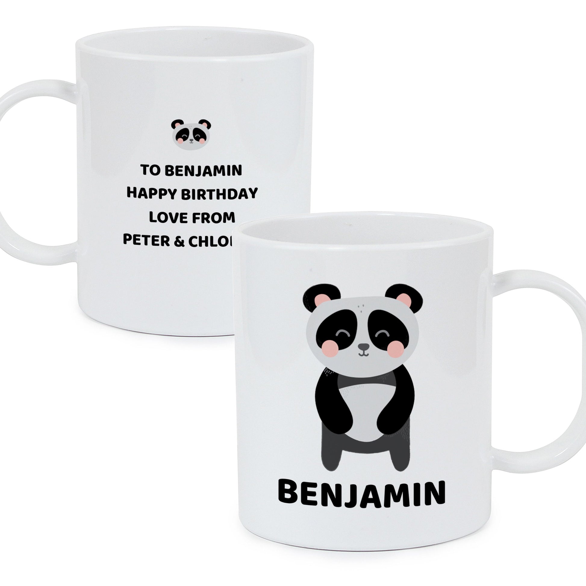 Personalised Panda Plastic Mug Gifts Finder ScentiMelti Wax Melts