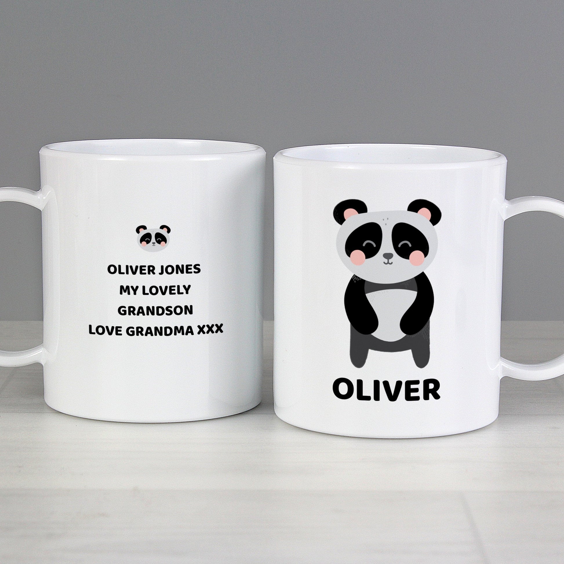 Personalised Panda Plastic Mug Gifts Finder ScentiMelti Wax Melts